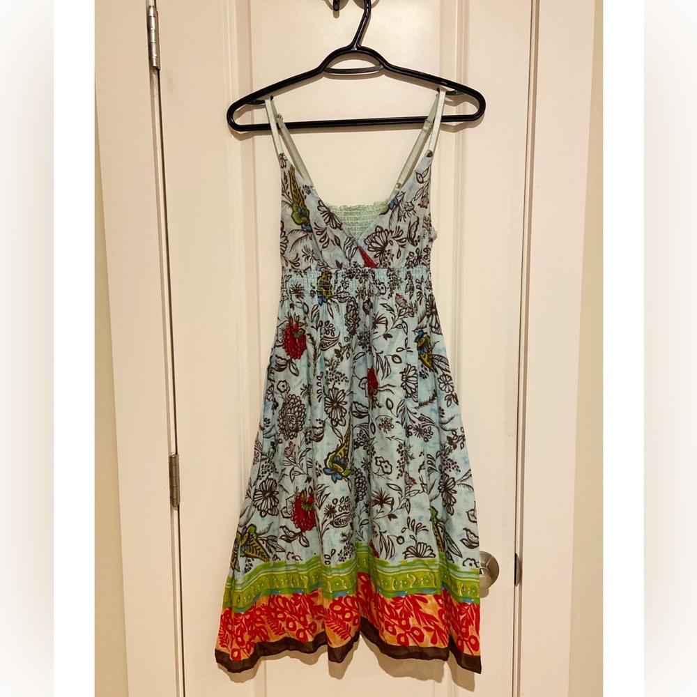 Multi Colored Baby Blue Boho Dress